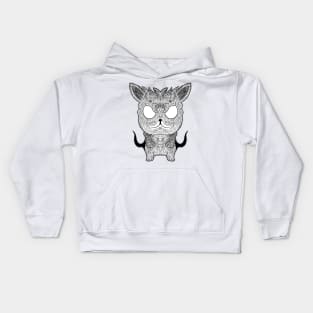 White and Black Cat Scratch Kids Hoodie